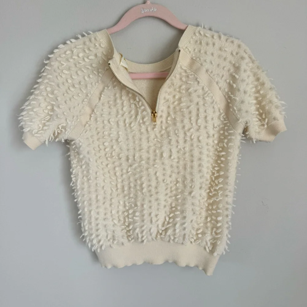 Anthropology Maeve Scottie Textured  wool Sweater Tee, size Small - Picture 8 of 12